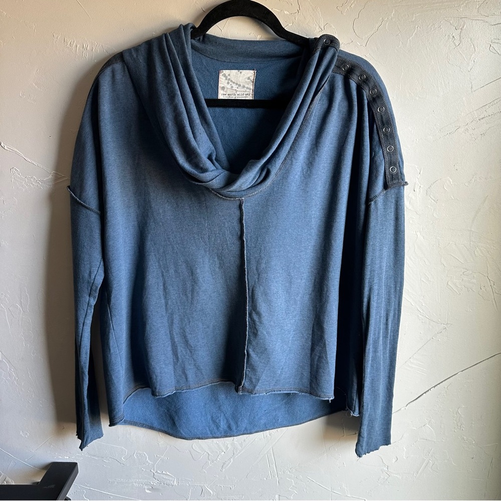 Raw‎ Earth Wild Sky Essential Junction Sweatshirt Organic Cotton Blue Sz S